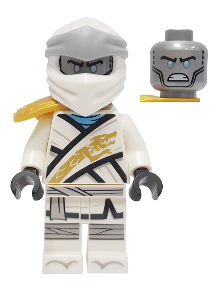 Минифигурка Lego Zane - Legacy, Pearl Gold Armor Shoulder Pad, Flat Silver Head njo670 N